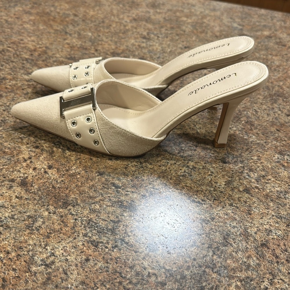 Lemonade Pointed Stiletto High Heel Slip On Beige Womens Size 6.5 - Picture 6 of 11